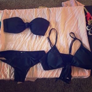 Black bikini + additional aerie top